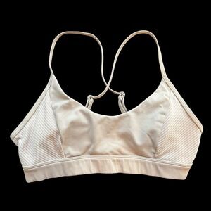 Alo Yoga Strappy Bra Lavender Padded Ribbed Sports Bra XS